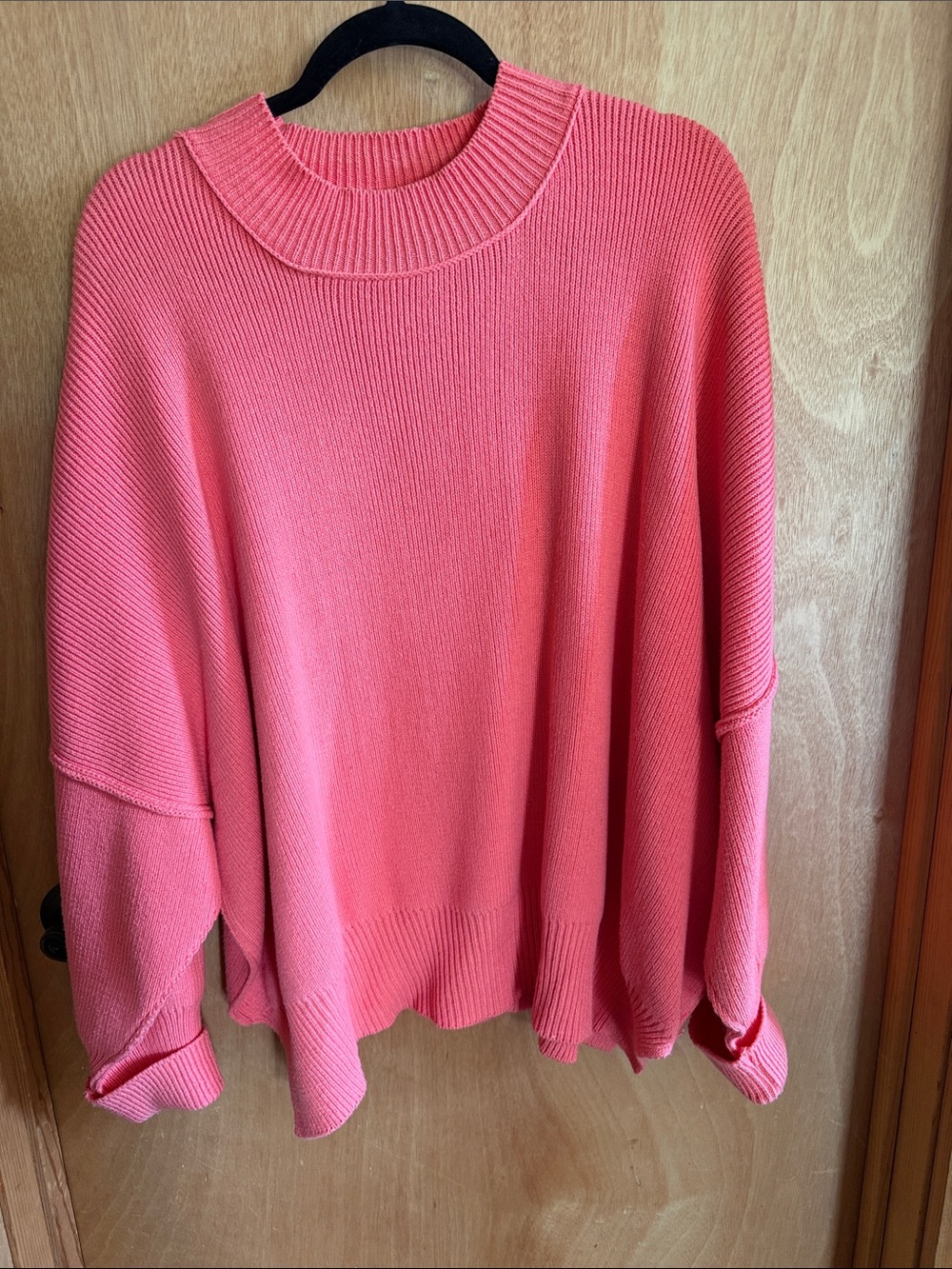Zenana Outfitters Coral Pink Crewneck Oversized Sweater